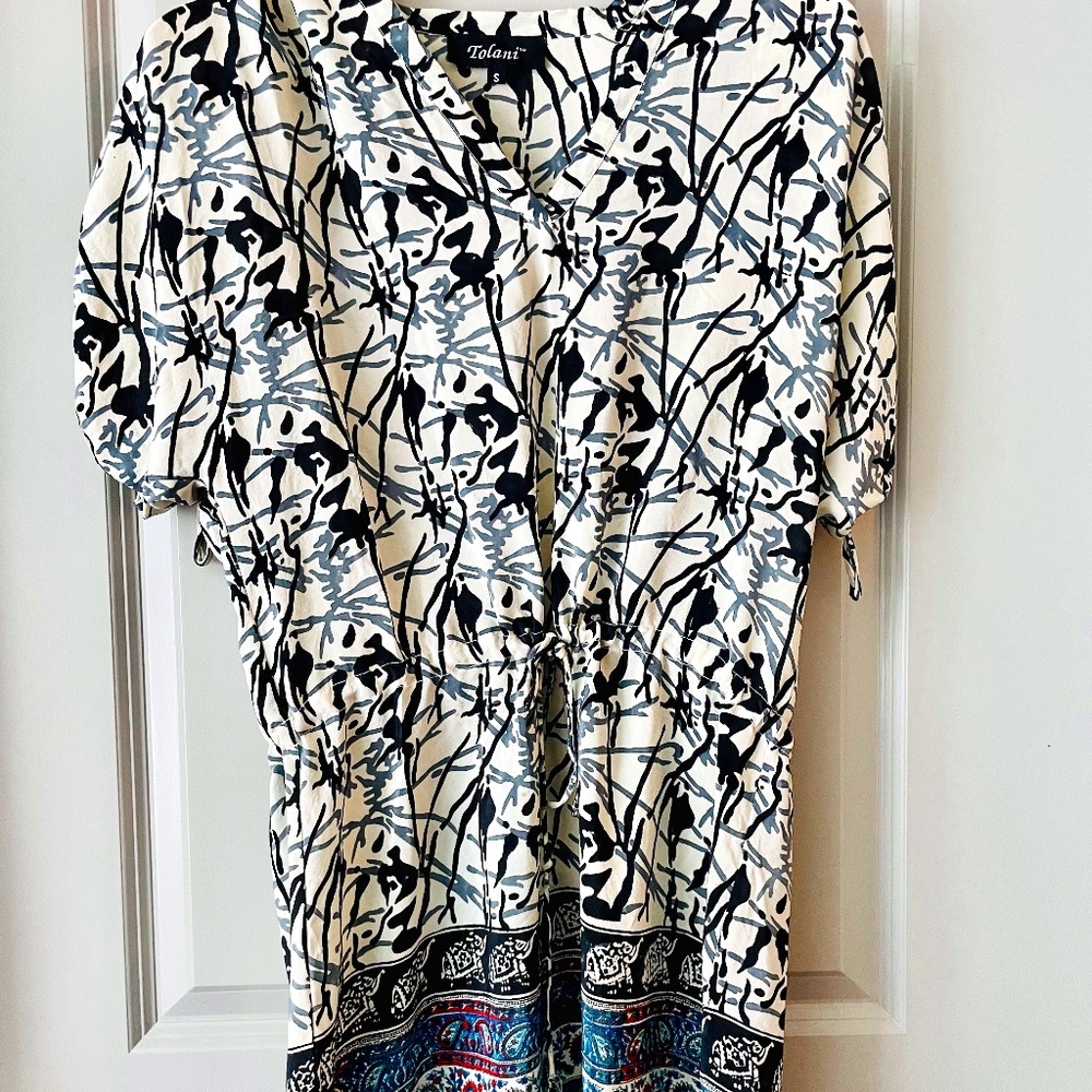 Tolani 100% silk drawstring minidress Sz. Small
